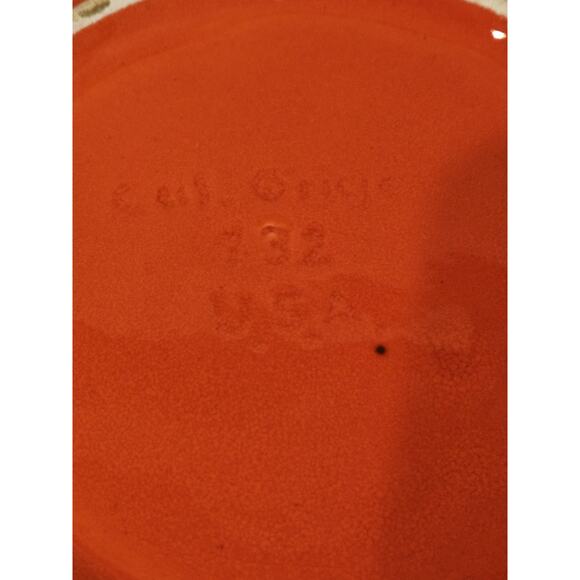 Vintage California Original 732 Orange Lava Drip Glaze Casserole Covered Dish - Picture 4 of 5